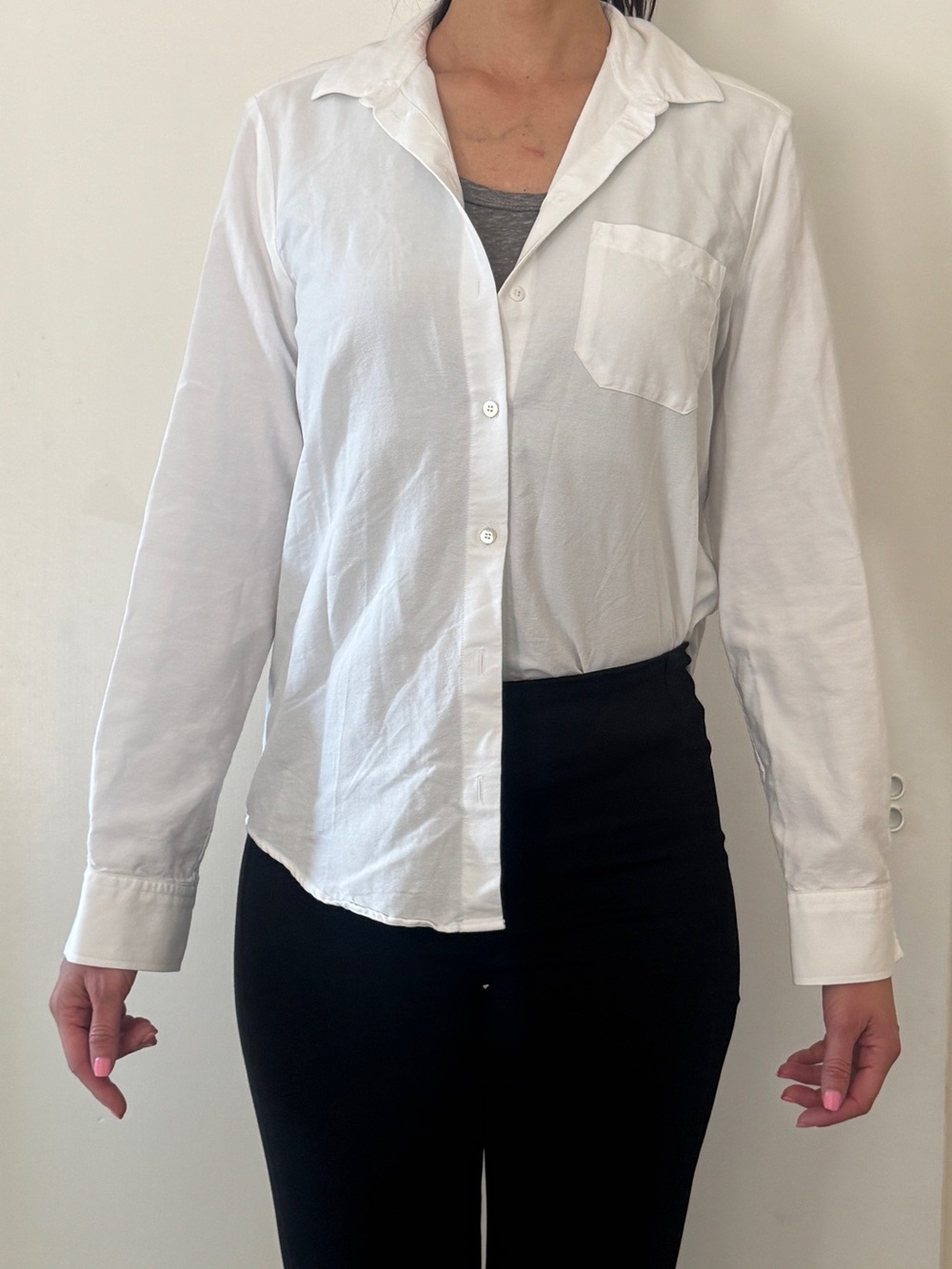 Sèzane Classic Cotton White Long Sleeve Button-Down Women's Shirt EU36/ US 4-6